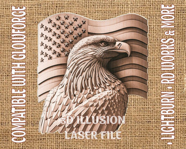 American eagle 3d illusion & laser-ready files - 3DWave.us